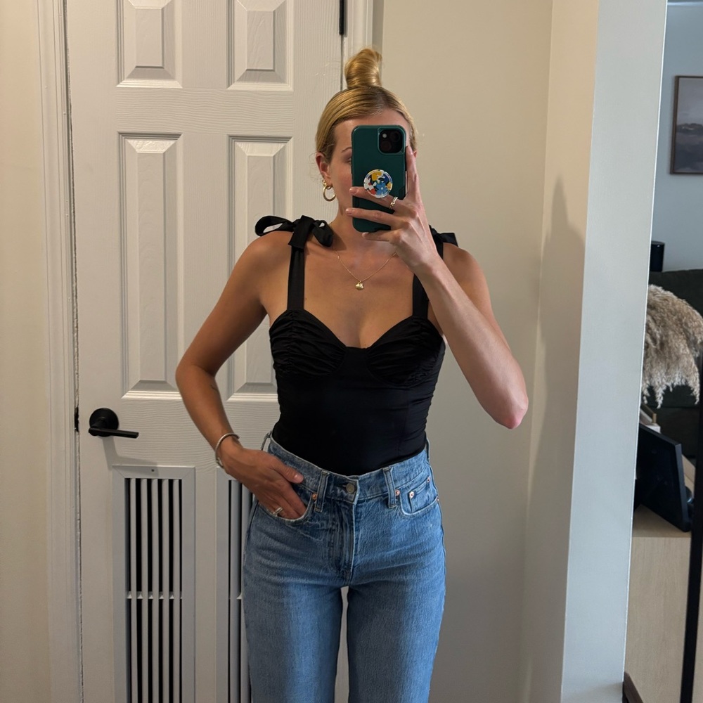 Forever 21 black bustier black blouse tank top